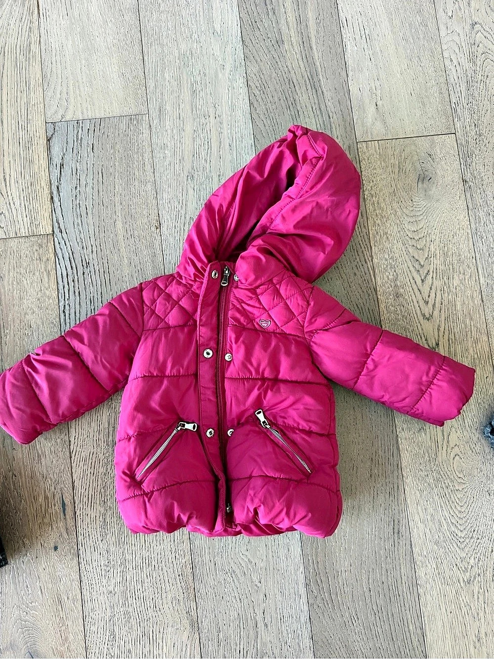 Zara Pink Puffer Jacket Girls 12/18M
